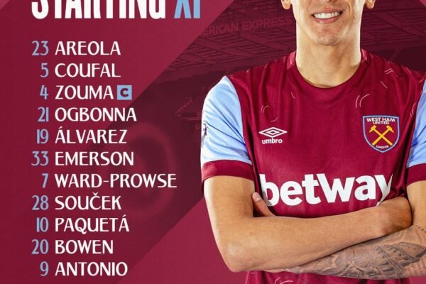 Alineaciones De West Ham Contra Brighton & Hove Albion Football Club