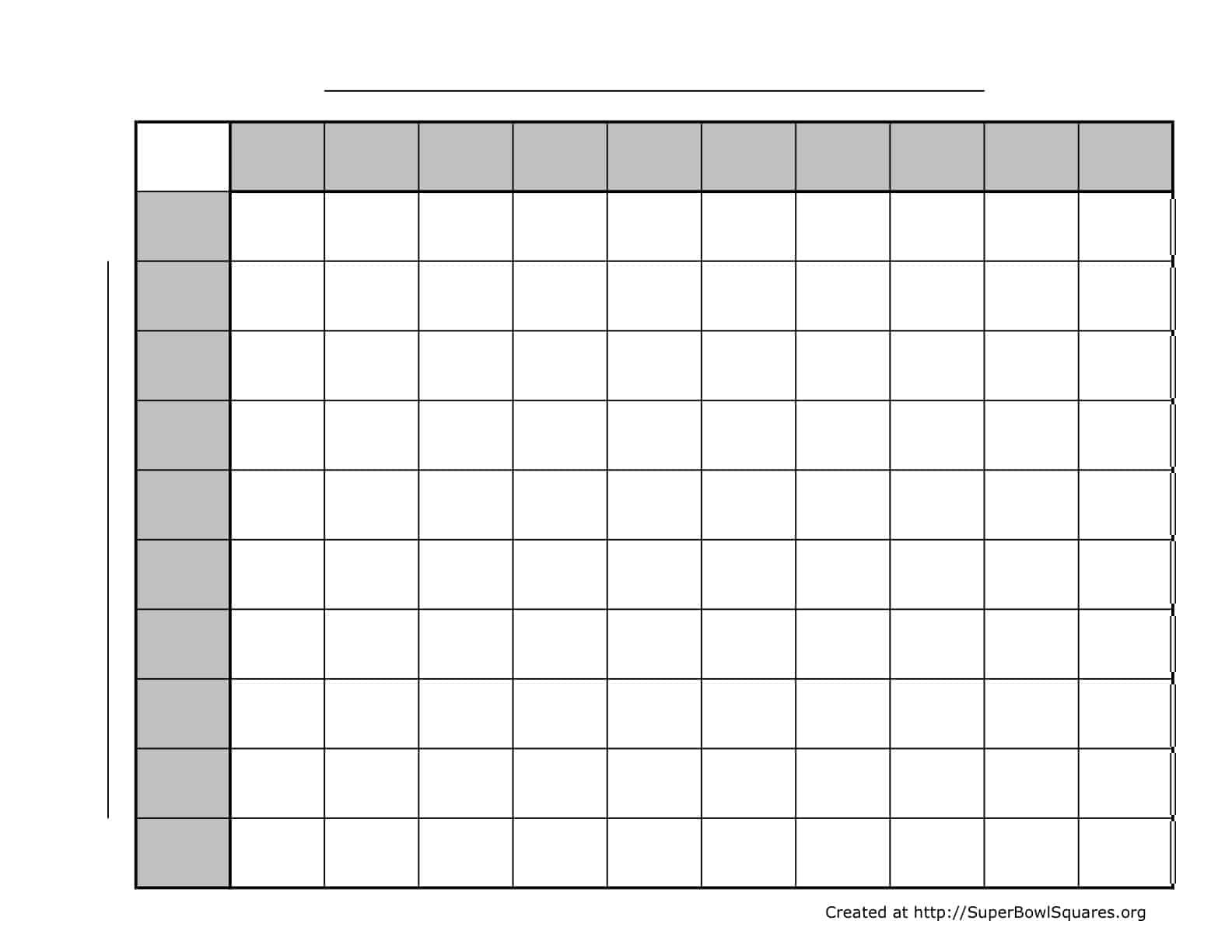 Free Printable Football Squares Pdf